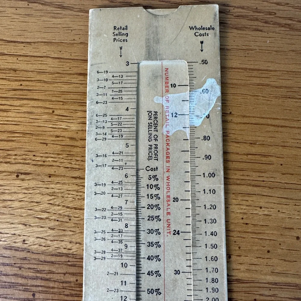 Vintage General Foods‎ Profit Calculator Slide Rule Jell O Shelf Salesman Tool